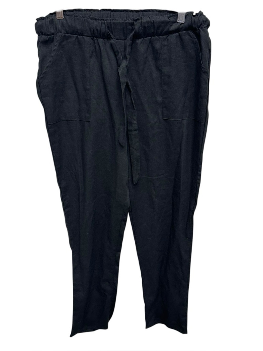 Active USA women’s linen pants black straight leg pull on large